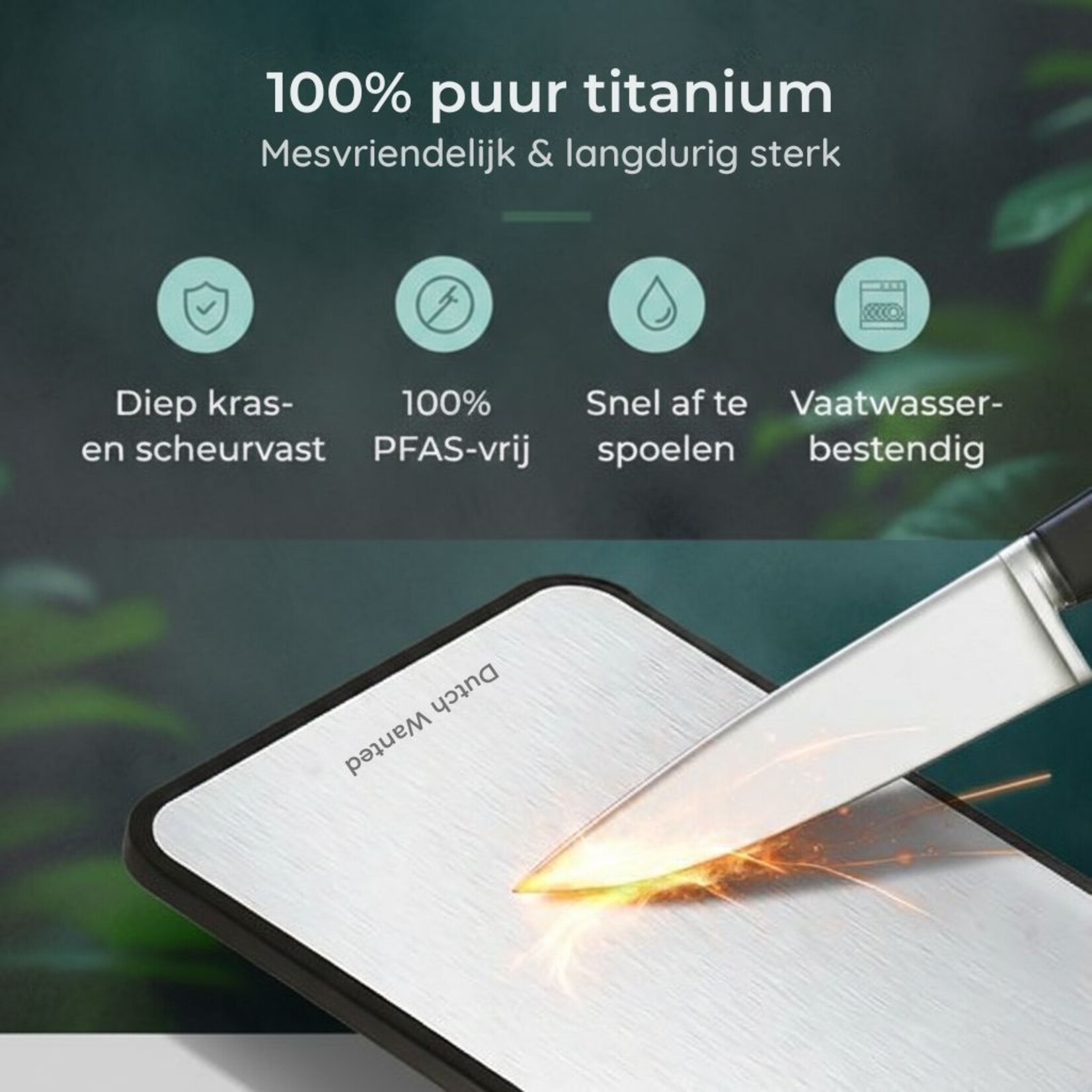 Dutch Wanted Dutch Wanted - 100% stainless steel cutting board, double-sided with wheat fibre side - Avoid microplastics - Hygienic - Grater function - Dishwasher safe - Non-slip