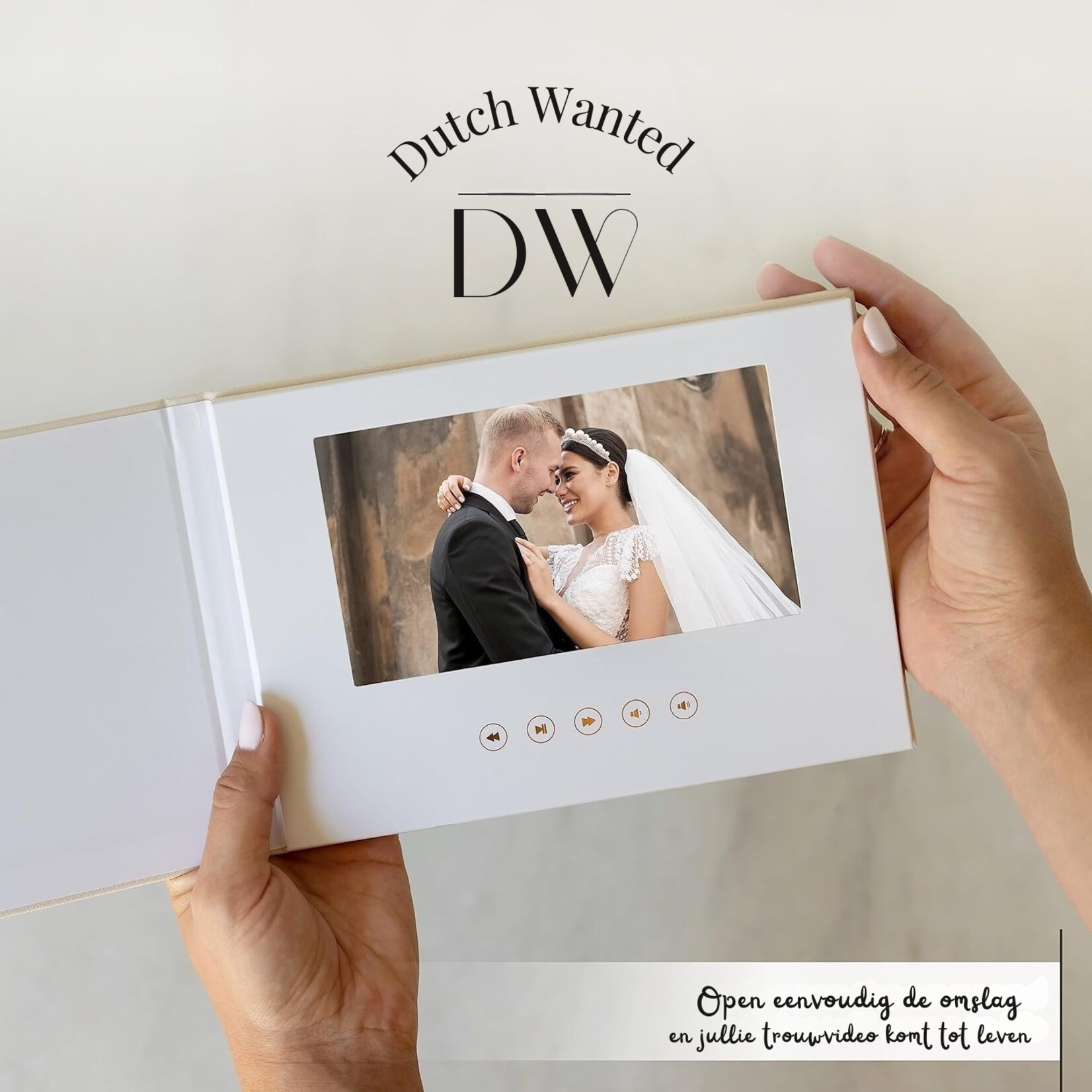 Dutch Wanted Dutch Wanted PhotoAlbum – Video Book with LCD Screen – Greeting Card – Video Book with Horizontal Screen – Wedding Gift - I Love You