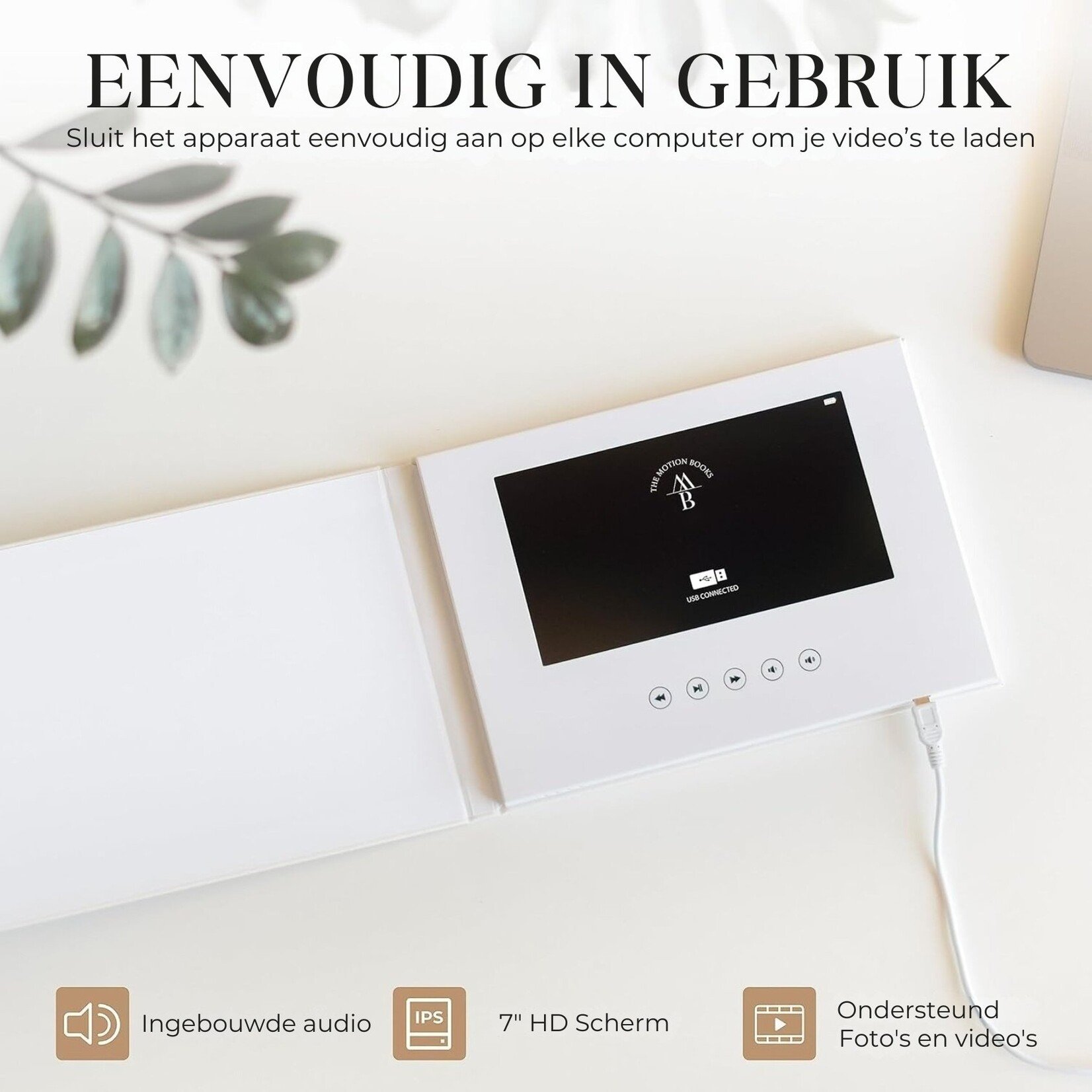 Dutch Wanted Dutch Wanted PhotoAlbum – Video Book with LCD Screen – Greeting Card – Video Book with Horizontal Screen – Wedding Gift - I Love You