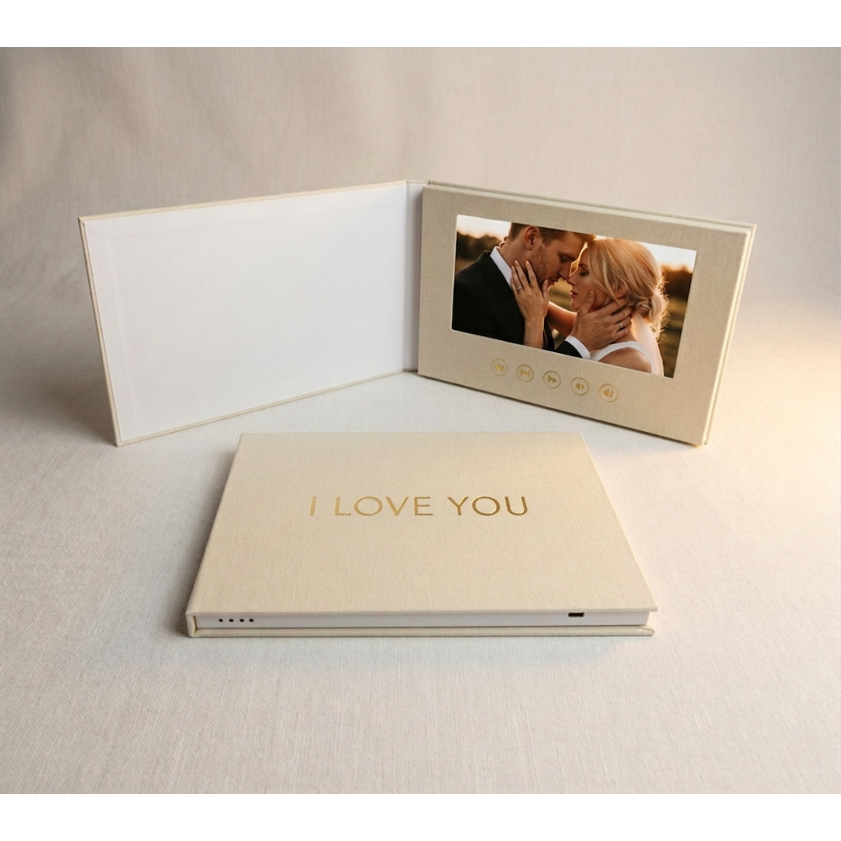 Dutch Wanted Dutch Wanted PhotoAlbum – Video Book with LCD Screen – Greeting Card – Video Book with Horizontal Screen – Wedding Gift - I Love You
