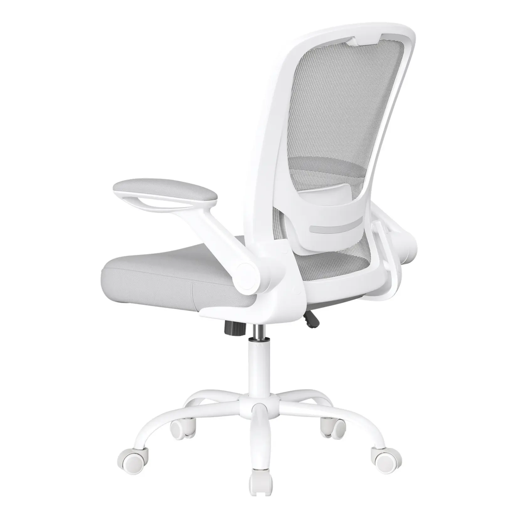 Bobbel Home Bureaustoel – Ergonomisch – Met Gaas – 53 cm Zitting – Lichtgrijs – Stevige Rugsteun