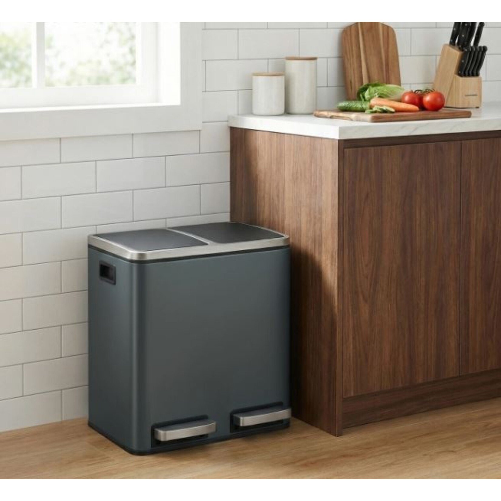 Bobbel Home Bobbel Home Waste Bin for Waste Separation,  30 litres - Waste Bins - Pedal Bin - Smoke Grey