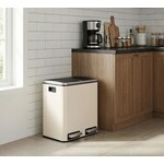 Bobbel Home 30-litre Recycling Bin - Bins - Pedal Bin - Beige & Black