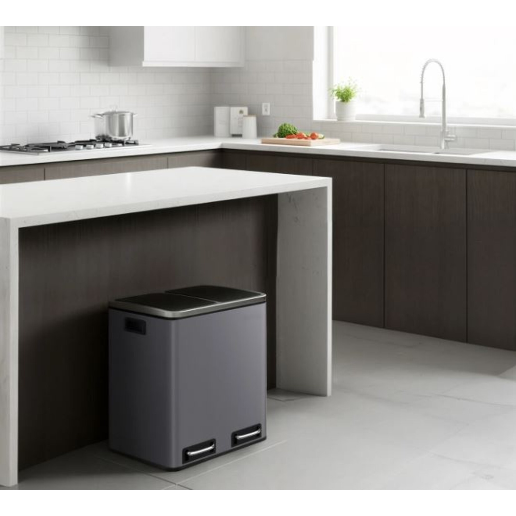 Bobbel Home Bobbel Home 30-litre Recycling Bin - Bins - Pedal Bin - Slate Grey