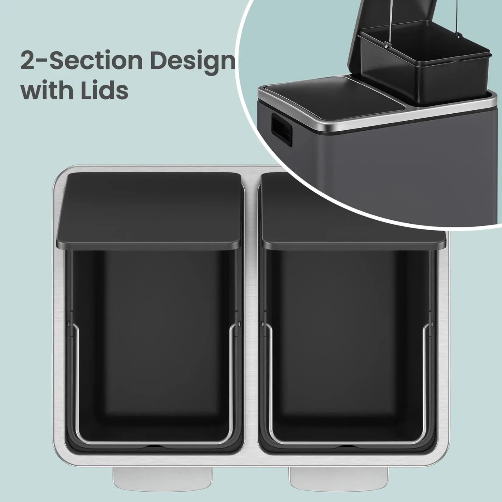 Bobbel Home Bobbel Home 30-litre Recycling Bin - Bins - Pedal Bin - Slate Grey