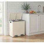 Bobbel Home Bobbel Home Prullenbak Afvalscheiding 60 Liter - Prullenbakken - Pedaalemmer - Romig wit