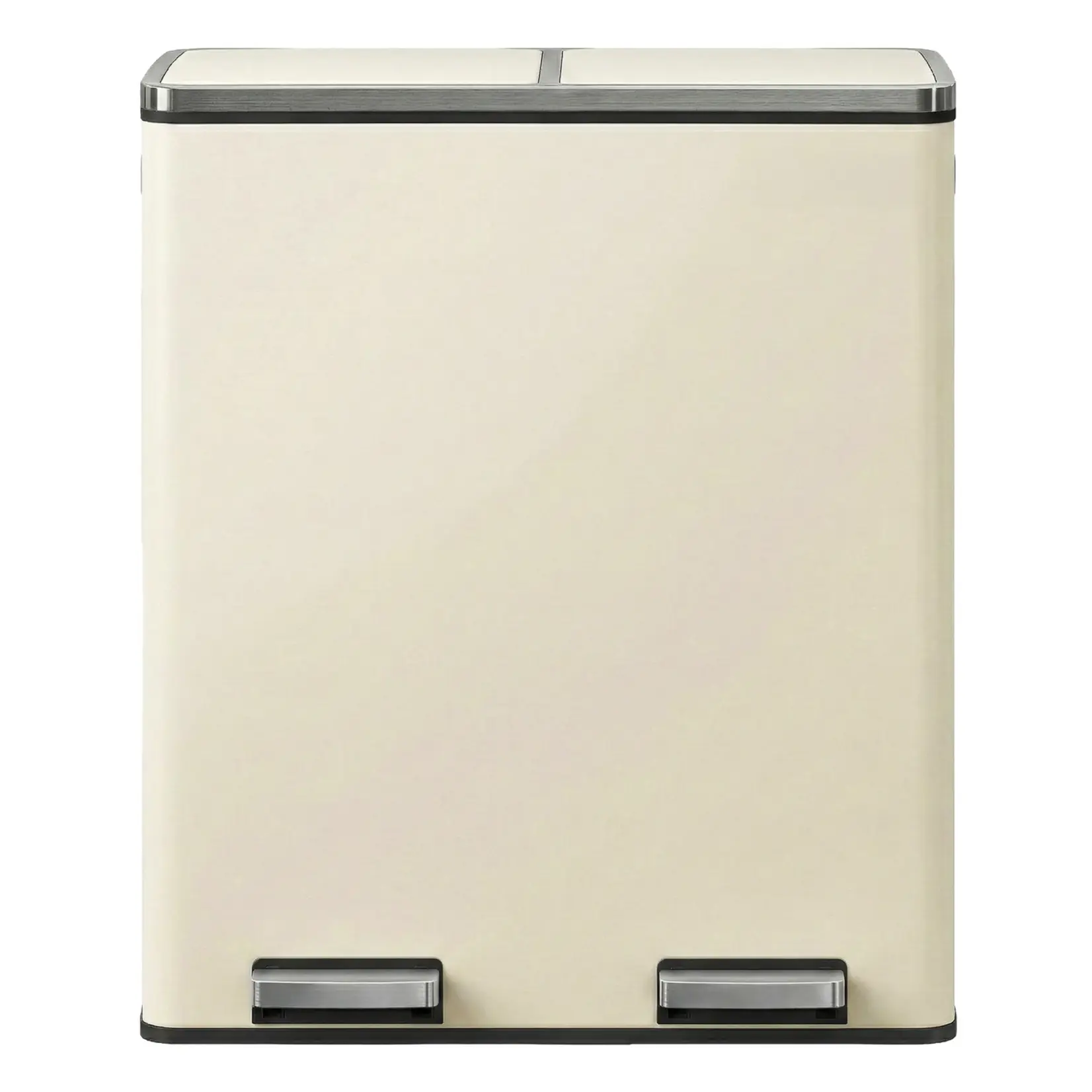 Bobbel Home Prullenbak Afvalscheiding 60 Liter - Prullenbakken - Pedaalemmer - Romig wit