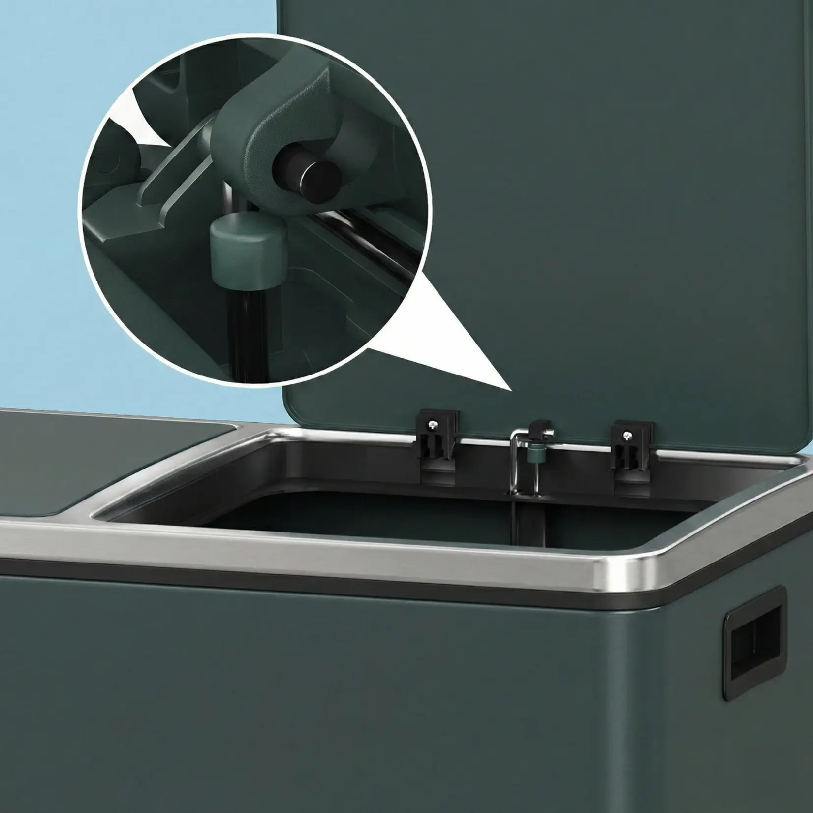 Bobbel Home Bobbel Home 60-litre Recycling Bin - Bins - Pedal Bin - Greenish Grey