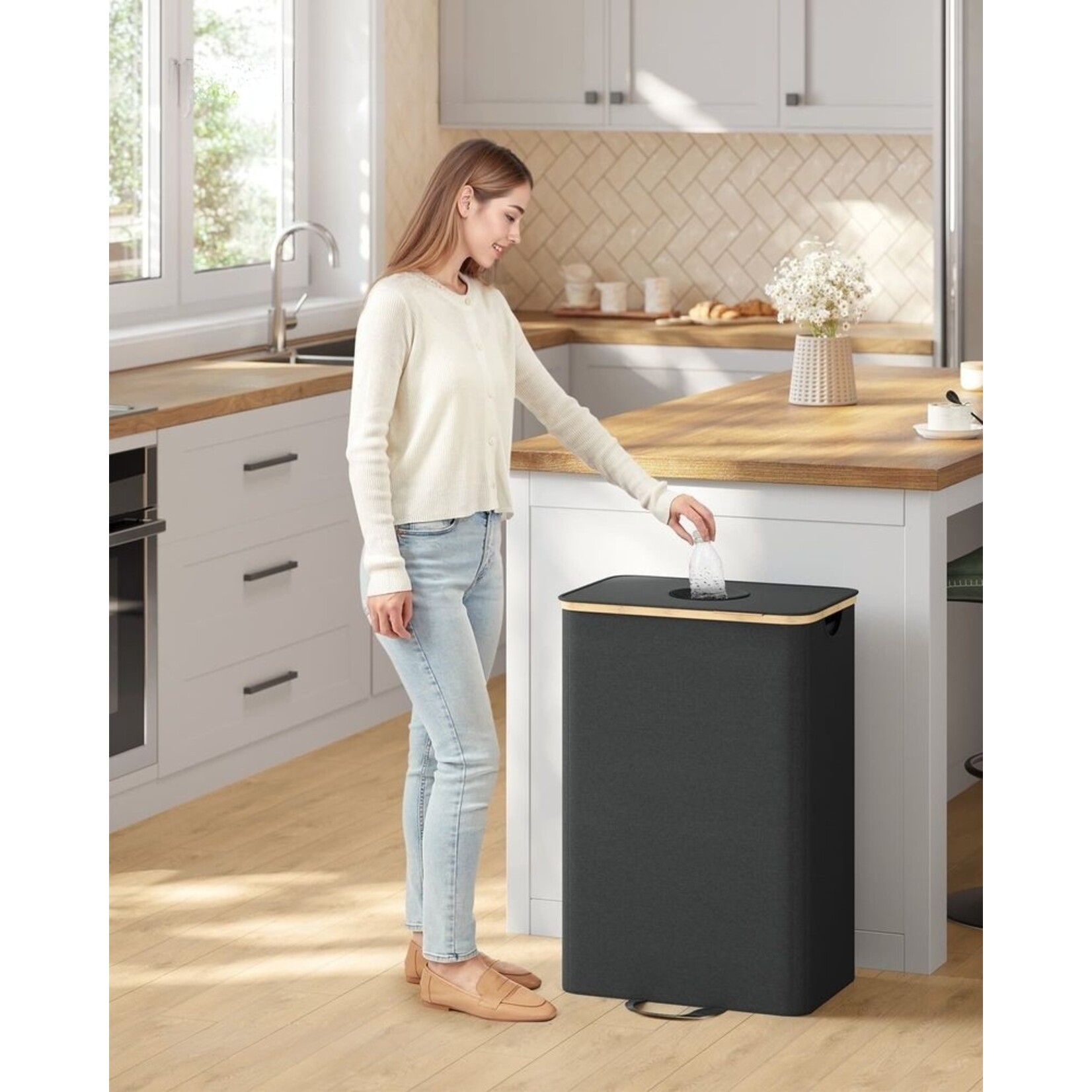 Bobbel Home Deposit Container – Empty Bottle Collection Bin – Deposit Bottle Bin – Empty Can Bin – Black – 95 Litres
