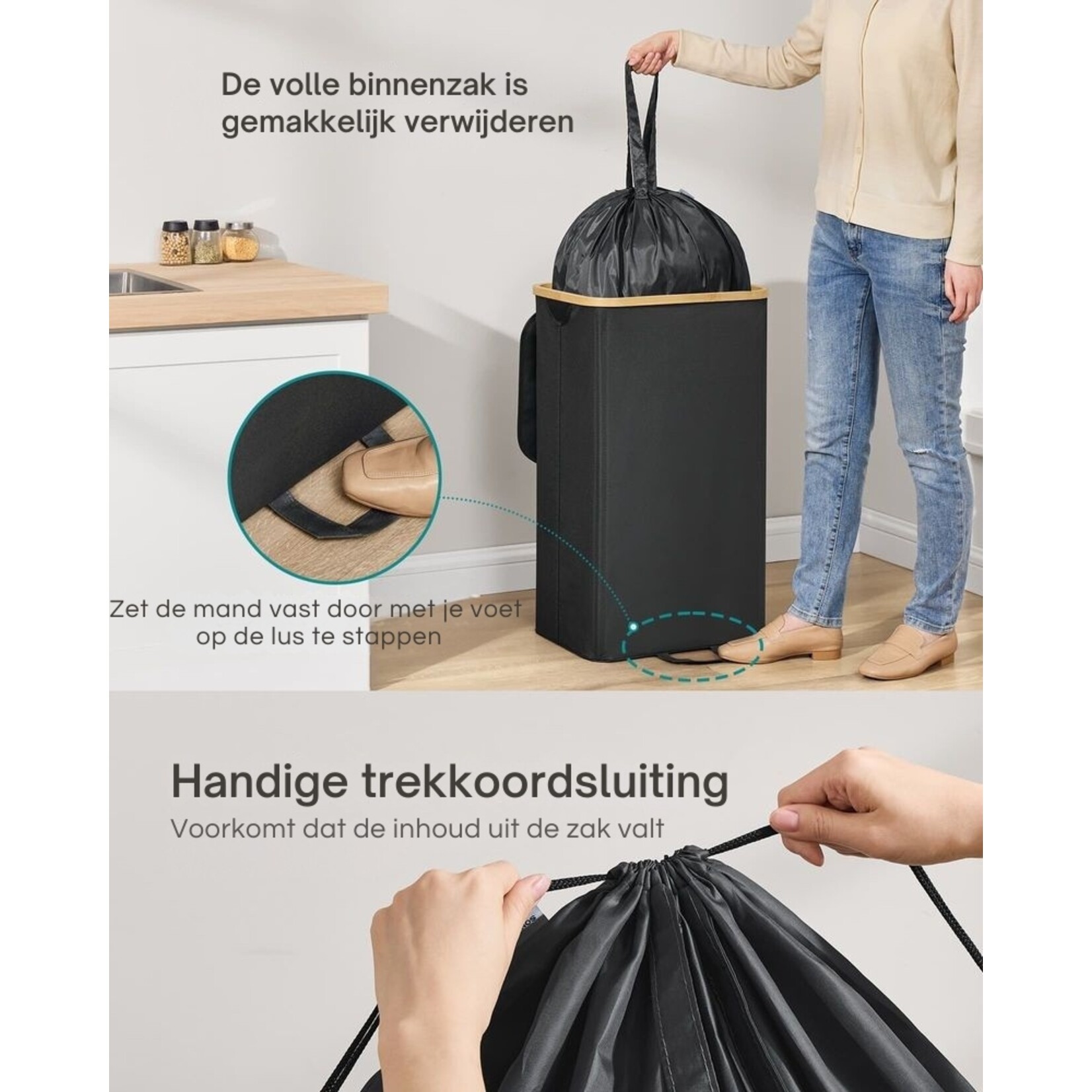 Bobbel Home Deposit Container – Empty Bottle Collection Bin – Deposit Bottle Bin – Empty Can Bin – Black – 95 Litres