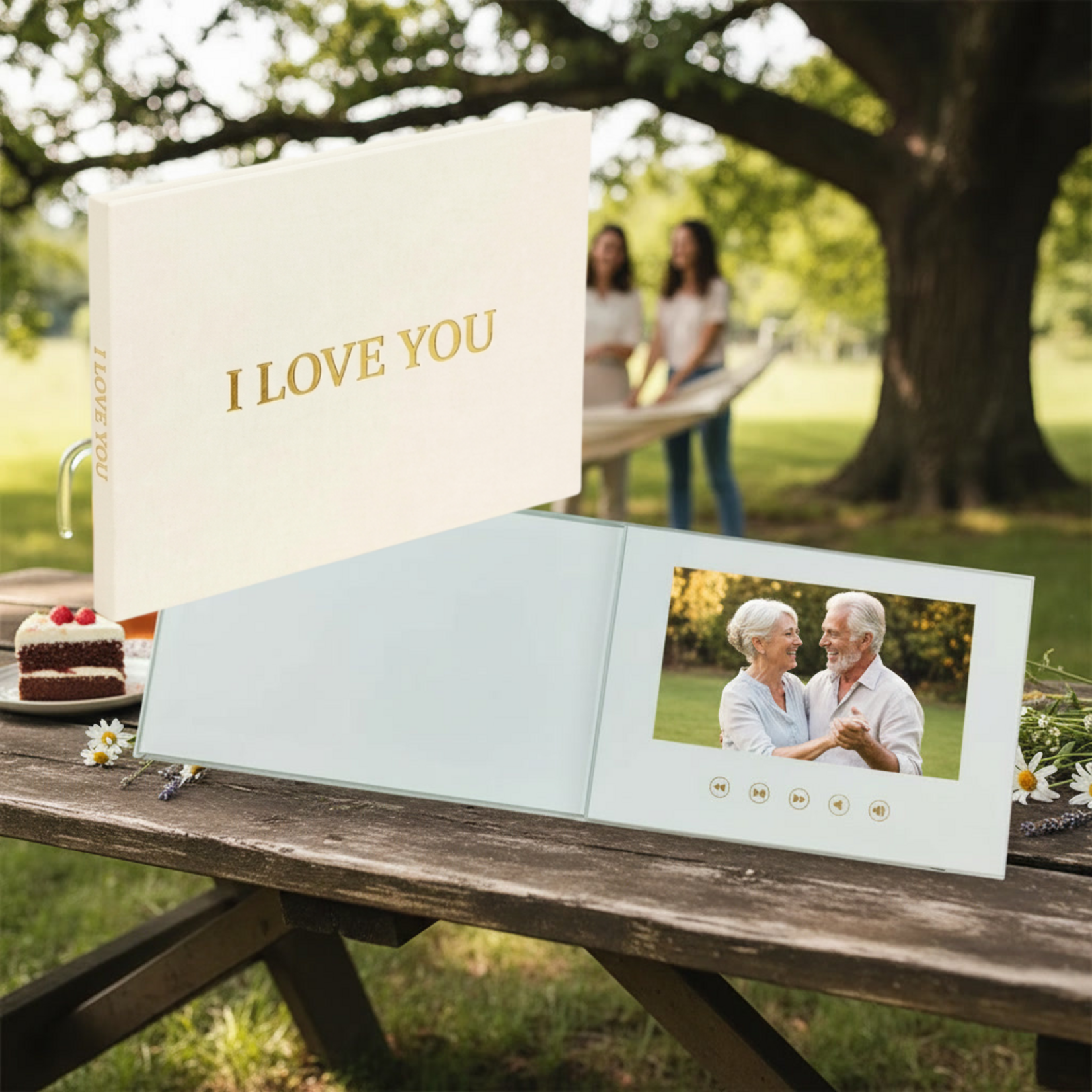 Dutch Wanted Dutch Wanted Foto album - Videoboek met LCD-Scherm - Wenskaart - Videoboek Horizontaal Scherm - Bruiloft Cadeau - Our Wedding