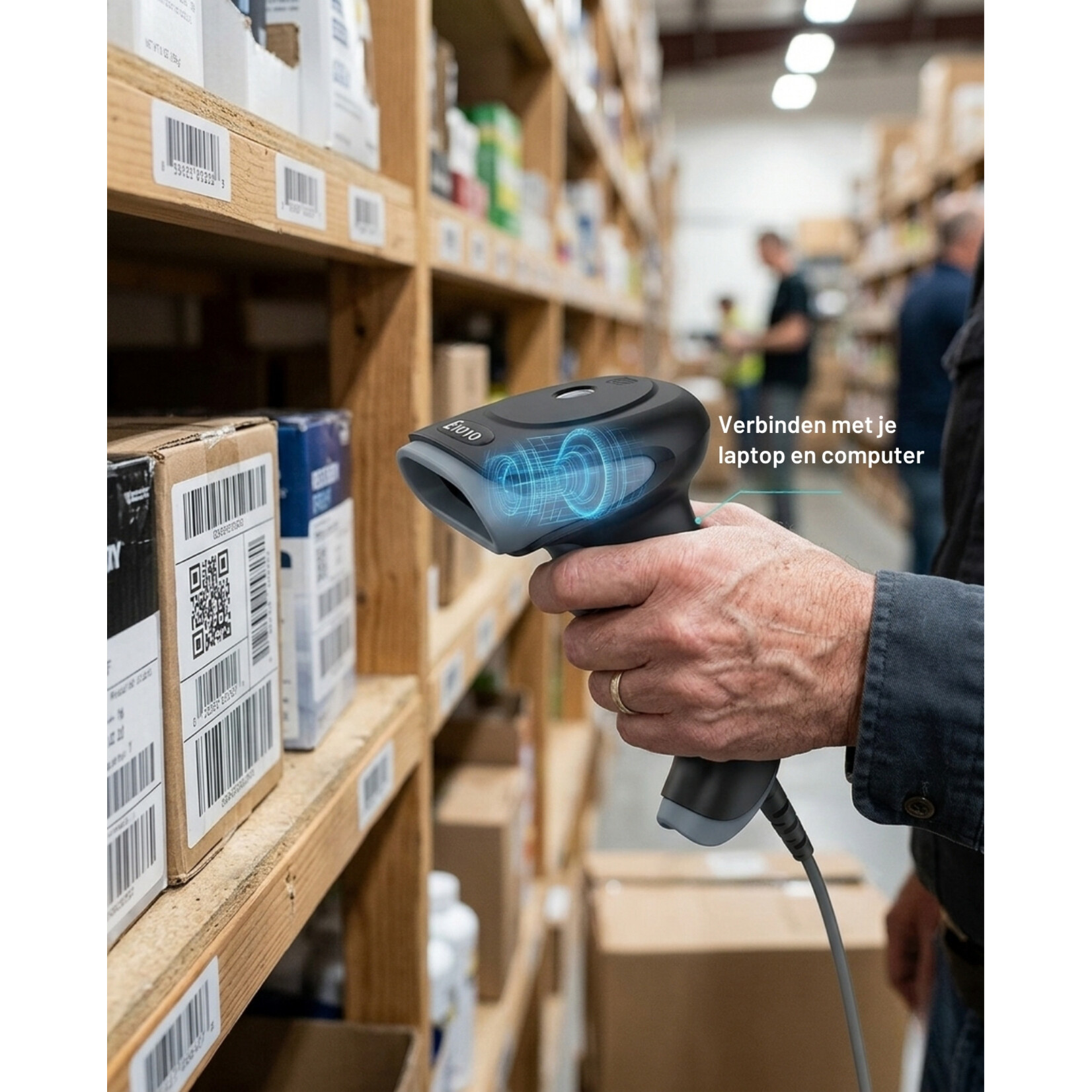 Dutch Wanted Dutch Wanted Eyoyo - Handheld scanner - Barcode scanner - Handheld scanner - Professional scanner - QR code scanner - EAN and QR codes