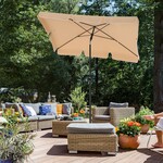 Bobbel Home Bobbel Home Rechthoekige Parasol Balkon en Tuin UV Bescherming Inklapbaar beige