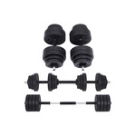 Bobbel Home Adjustable Plastic Dumbbell Set - Steel Connecting Bar - Short Dumbbell Set 2x 15 kg - 30 kg - Workout Set - Fitness Set