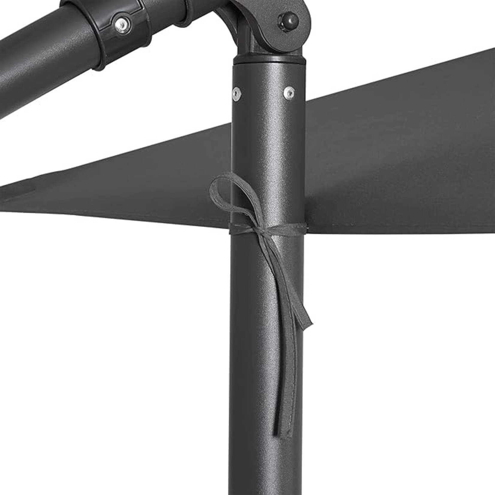 Bobbel Home Zweefparasol met LED - Ø300 cm - UPF 50+ UV Bescherming - Solar Verlichting - Met Draaisysteem - Inclusief Kruisvoet - Grijs