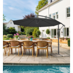Bobbel Home Bobbel Home Cantilever Parasol - 300 cm - UPF 50+ UV Protection - Crank System - Water Resistant - With Cross Base - Grey