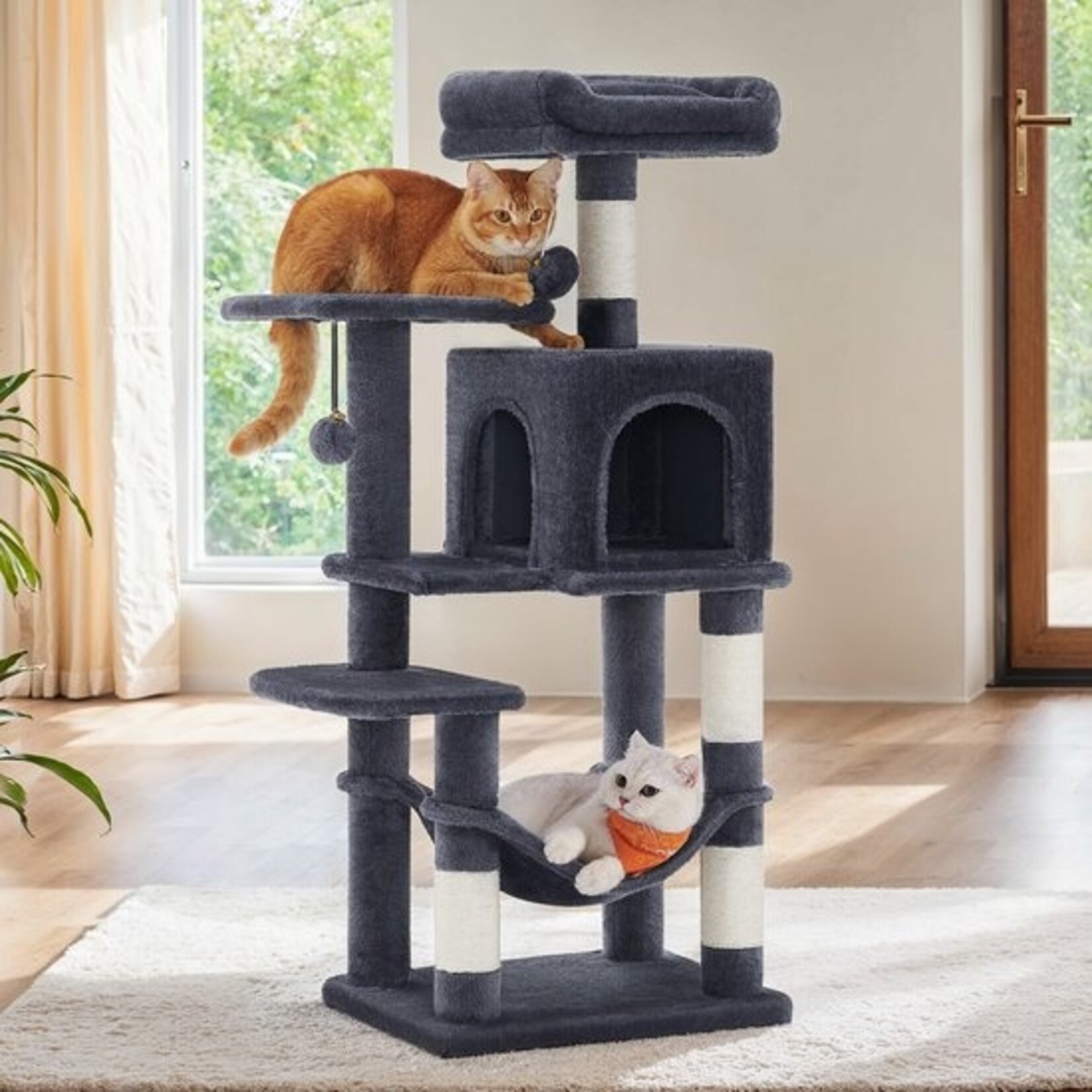 Bobbel Home  Scratching Post  - Scratching Post for Cats - 112cm - Dark Grey - Cat Scratching Post - Cat Tree - Scratching Posts - Cat House