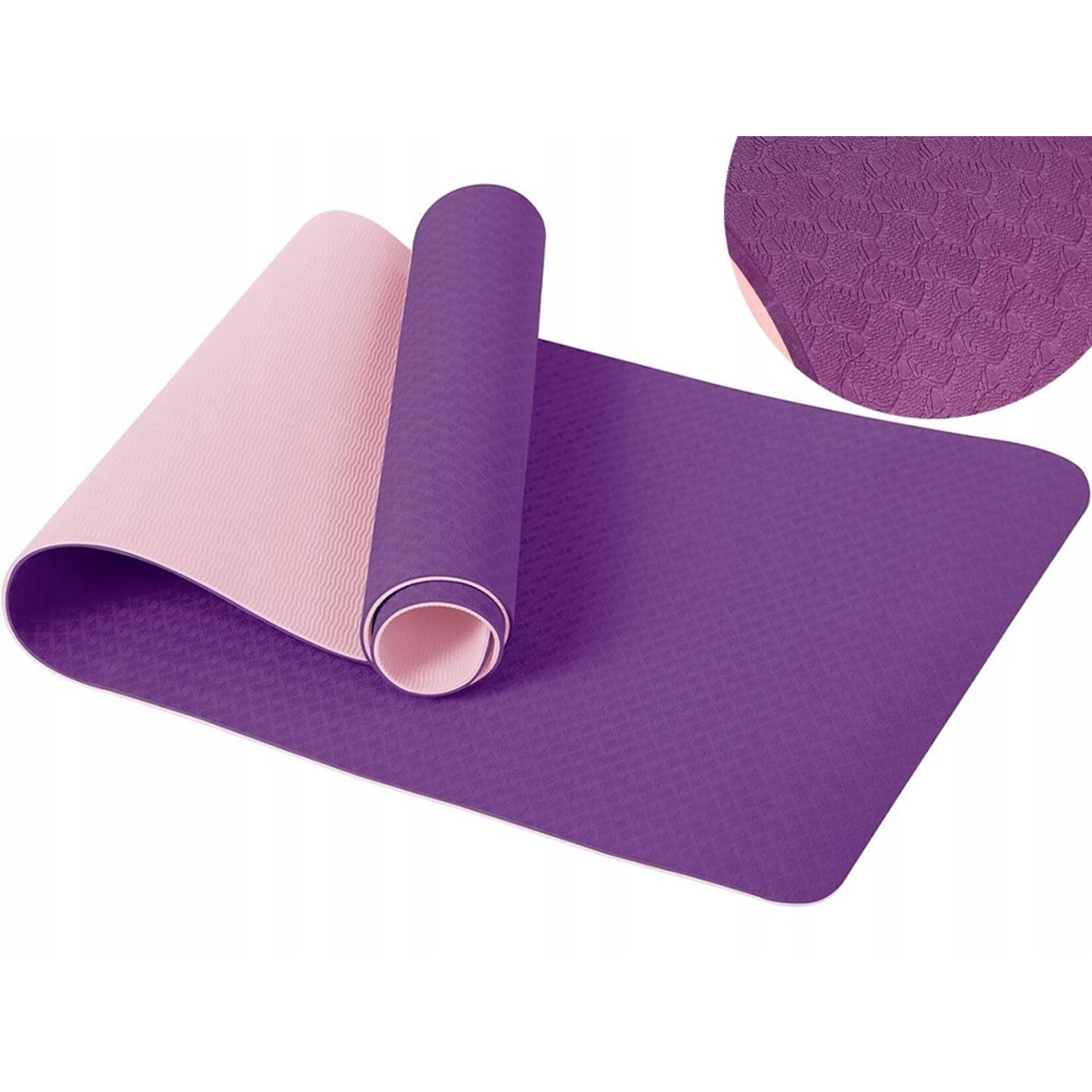 Bobbel Home Bobbel Home Luxury Yoga Mat - TPEAntislip - Fitness Mat for Yoga, Pilates & Home Workouts - 180x60cm - Purple / Pink