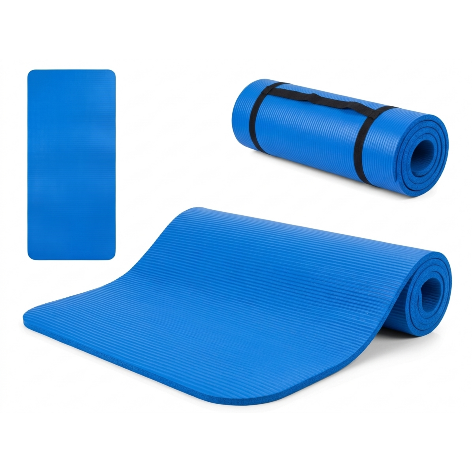 Bobbel Home Bobbel Home Luxe Yogamat - 1cm Extra Dik - NBR Antislip - Fitnessmat voor Yoga, Pilates & Home Workout - 180x60cm - Blauw