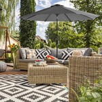 Bobbel Home Garden Parasol Umbrella - 300 cm - UPF 50+ UV Protection - Tilt Function - Crank Handle - Water Resistant - Grey
