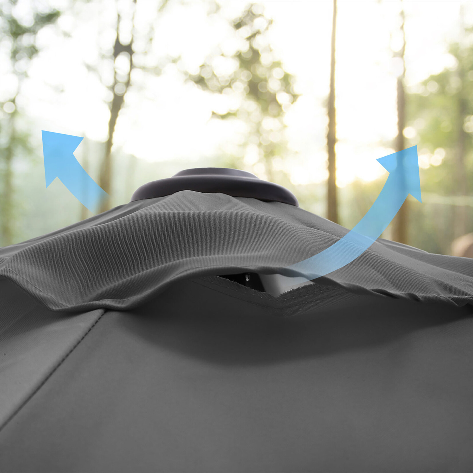 Bobbel Home Parasol Tuinparasol - Ø300 cm - UPF 50+ UV Bescherming - Kantelbaar - Met Draaisysteem - Waterafstotend - Grijs