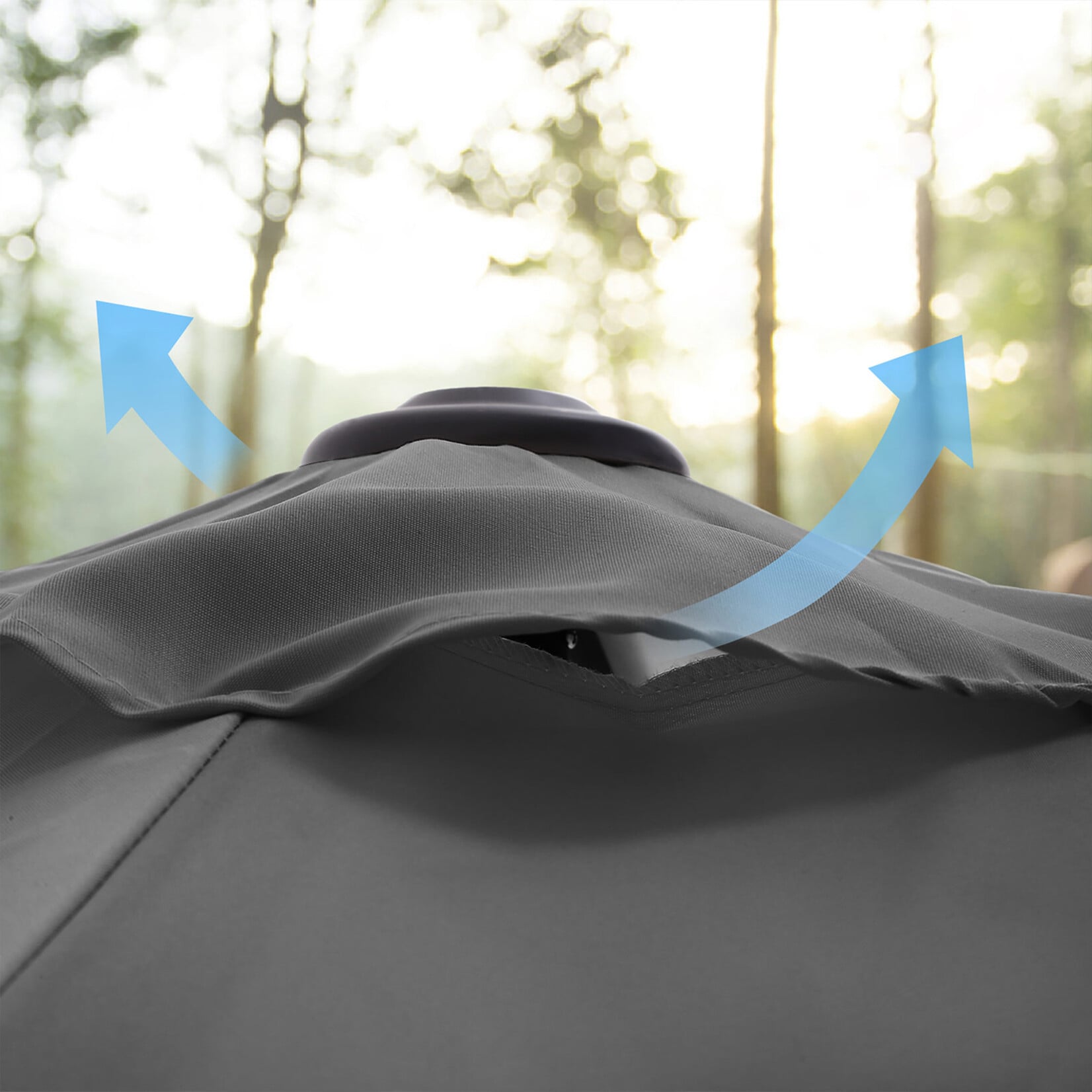 Parya Garden Bobbel Home Parasol Tuinparasol - Ø300 cm - UPF 50+ UV Bescherming - Kantelbaar - Met Draaisysteem - Waterafstotend - Grijs