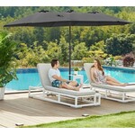 Bobbel Home Double Patio Parasol - 460 x 270 cm - UPF 50+ UV Protection - Crank System - Extra Large - Water Resistant - Grey