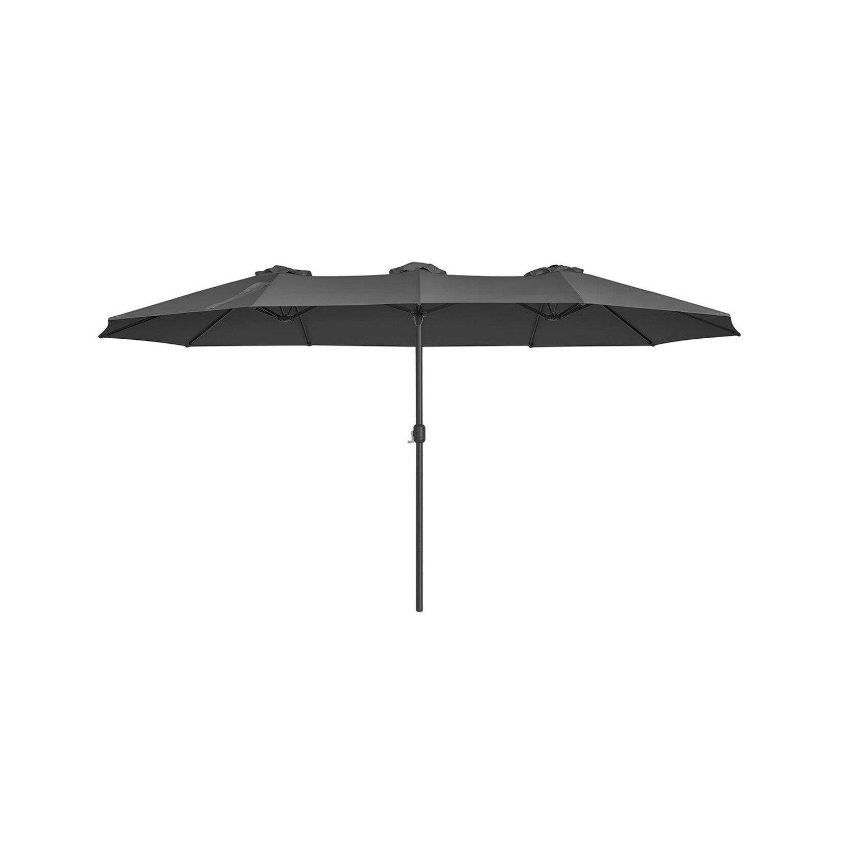 Bobbel Home Double Patio Parasol - 460 x 270 cm - UPF 50+ UV Protection - Crank System - Extra Large - Water Resistant - Grey