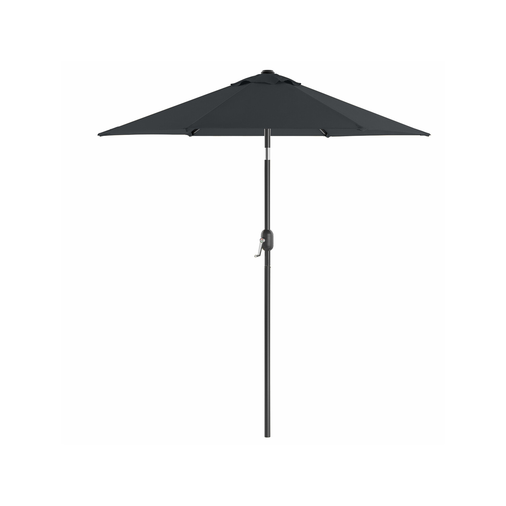 Bobbel Home Garden Parasol Umbrella - 200 cm - UPF 50+ UV Protection - Tilt Function - Crank Handle - Water Resistant - Grey