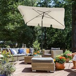 Bobbel Home Balcony Parasol - 200 x 125 cm - UPF 50+ UV Protection - Tilt and Height Adjustable - Lightweight - With Carry Bag - Beige