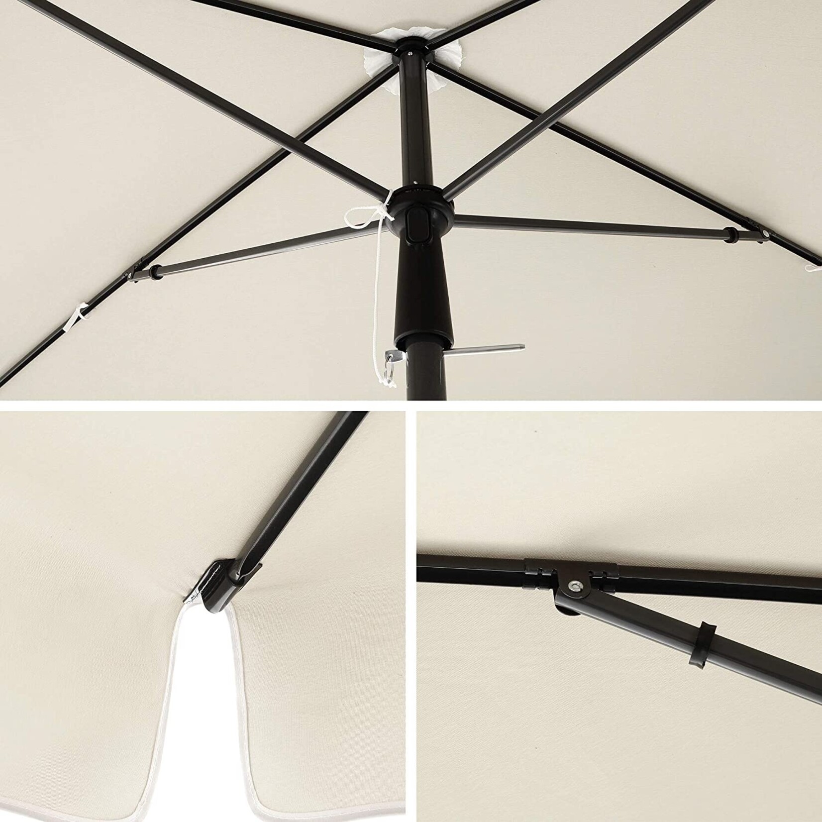 Bobbel Home Balkon Parasol - 200 x 125 cm - UPF 50+ UV Bescherming - Kantelbaar en Verstelbaar - Lichtgewicht - Inclusief Draagtas - Beige