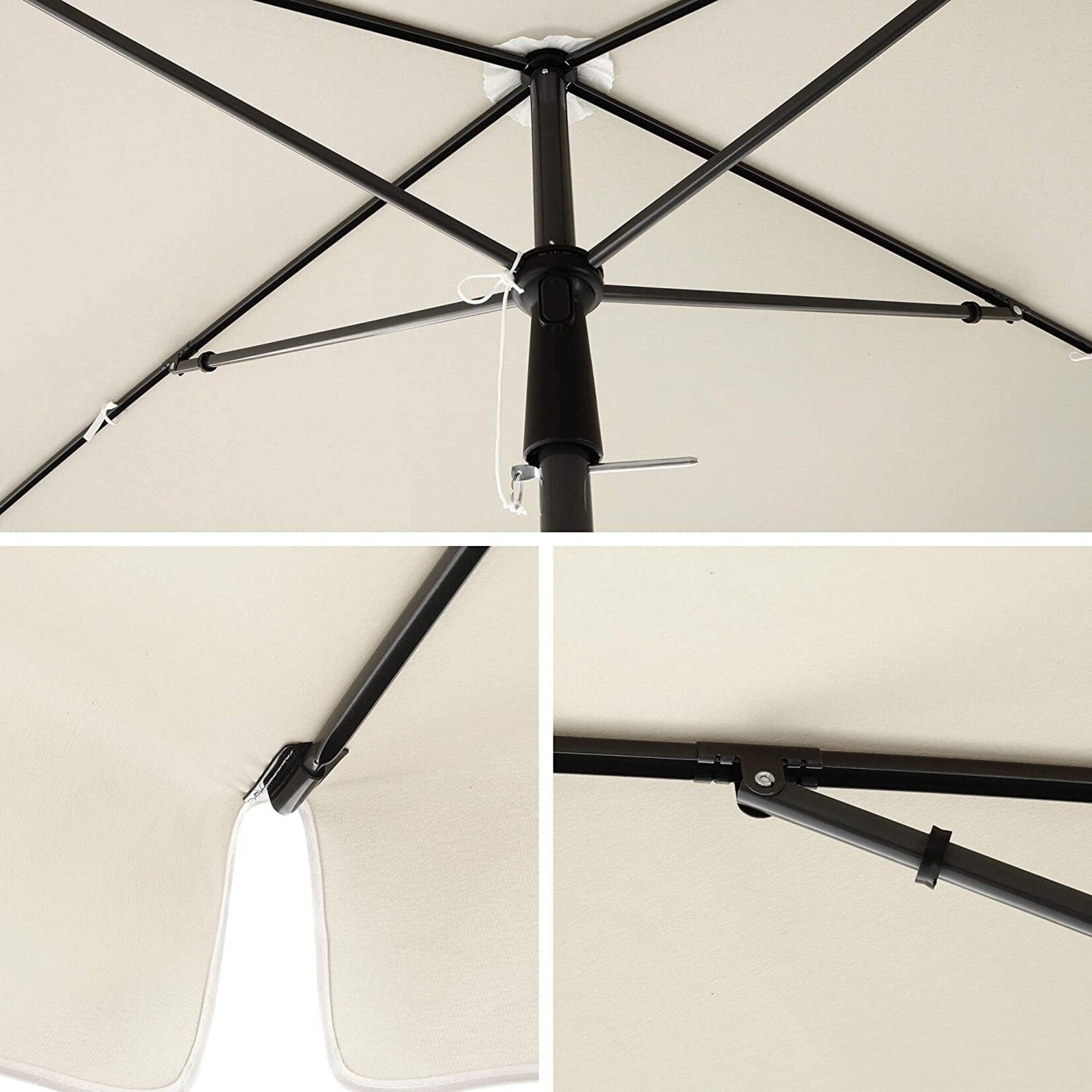 Bobbel Home Bobbel Home Balkon Parasol - 200 x 125 cm - UPF 50+ UV Bescherming - Kantelbaar en Verstelbaar - Lichtgewicht - Inclusief Draagtas - Beige