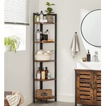 Bobbel Home Bobbel Home Corner Shelf Industrial - 5 Tier - Metal and Wood - 150 cm - Black Brown