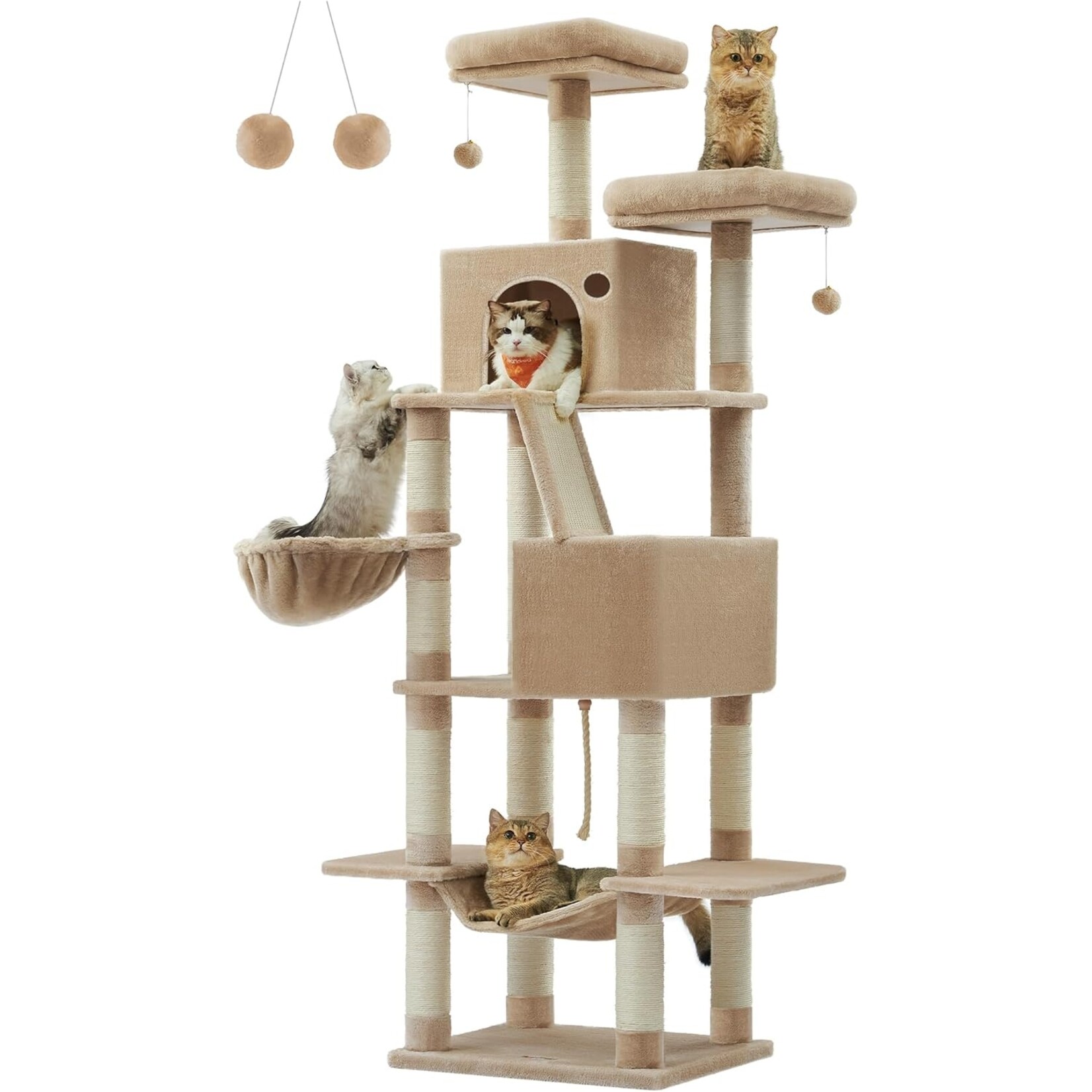 Bobbel Home Bobble Home - Scratch Post, tall, XL Cat Tree, 206 cm, brown