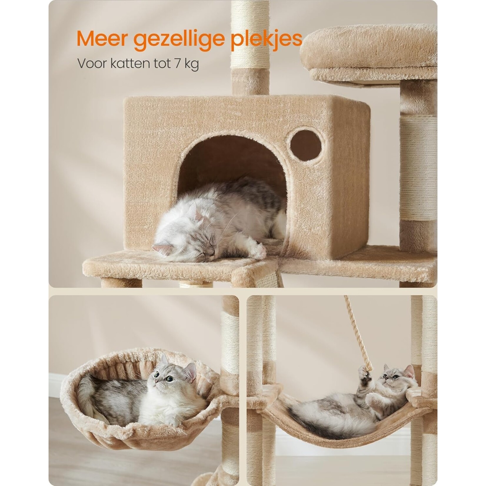Bobbel Home Bobble Home - Scratch Post, tall, XL Cat Tree, 206 cm, brown