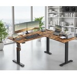 Bobbel Home Bobbel Home - Elektrisch Bureau - In hoogte verstelbaar hoekbureau-  Met laadstation - 140 x 160 cm