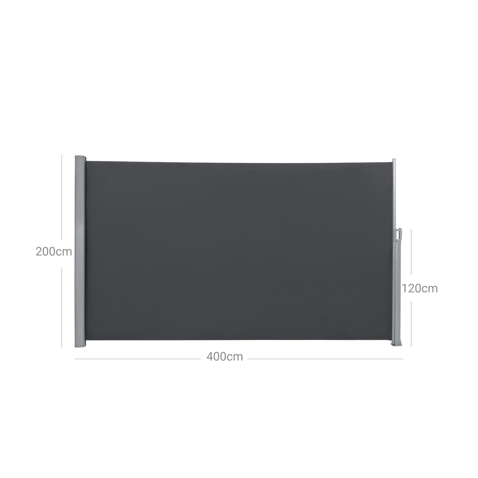 Bobbel Home Bobbel Home Zijluifel – Uittrekbaar – 200 x 400 cm – Privacy scherm – Grijs