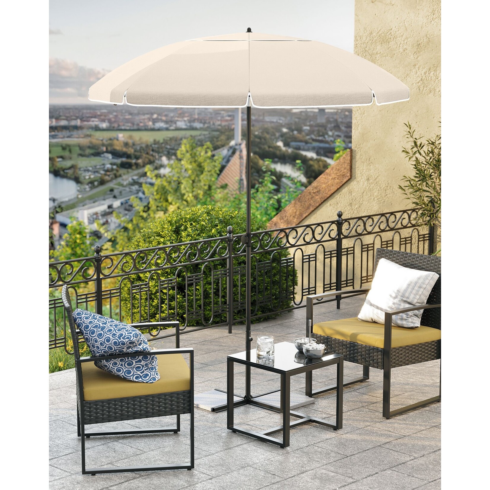 Bobbel Home Bobbel Home Strandparasol – Kantelbaar – Beige – Ø200 cm