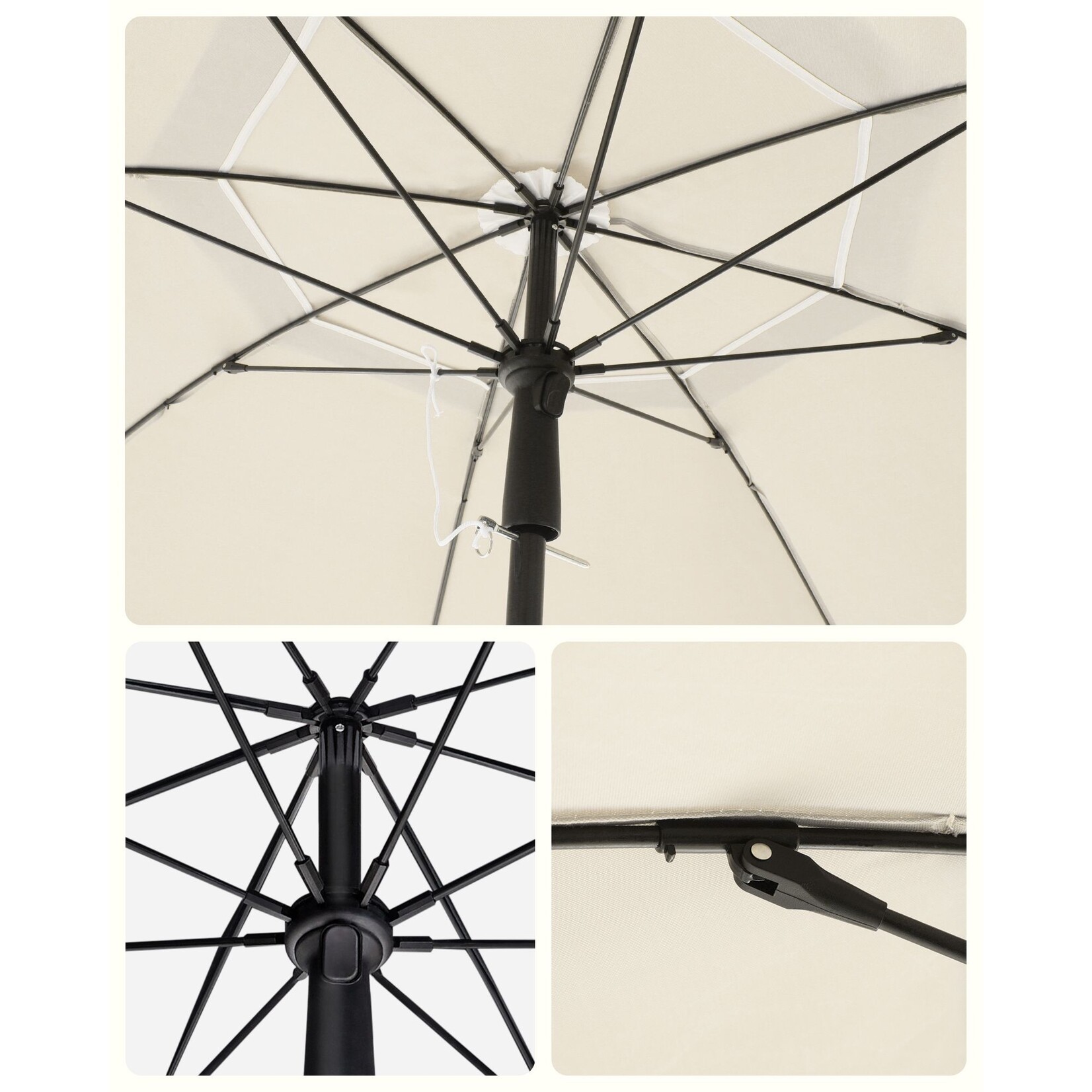 Bobbel Home Bobbel Home Beach Parasol – Tiltable – Beige – Ø200 cm