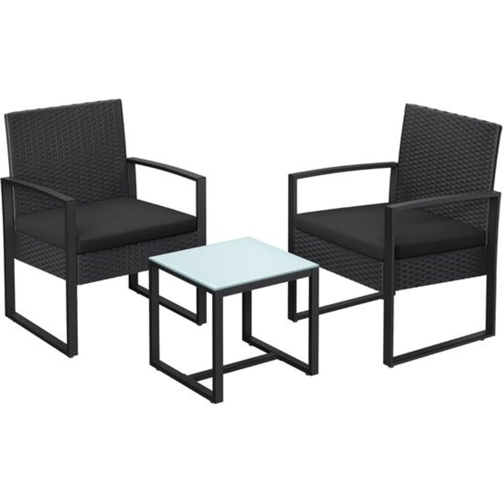 Bobbel Home Bobbel Home Bistroset – 3-delig – Polyrattan – Zwart