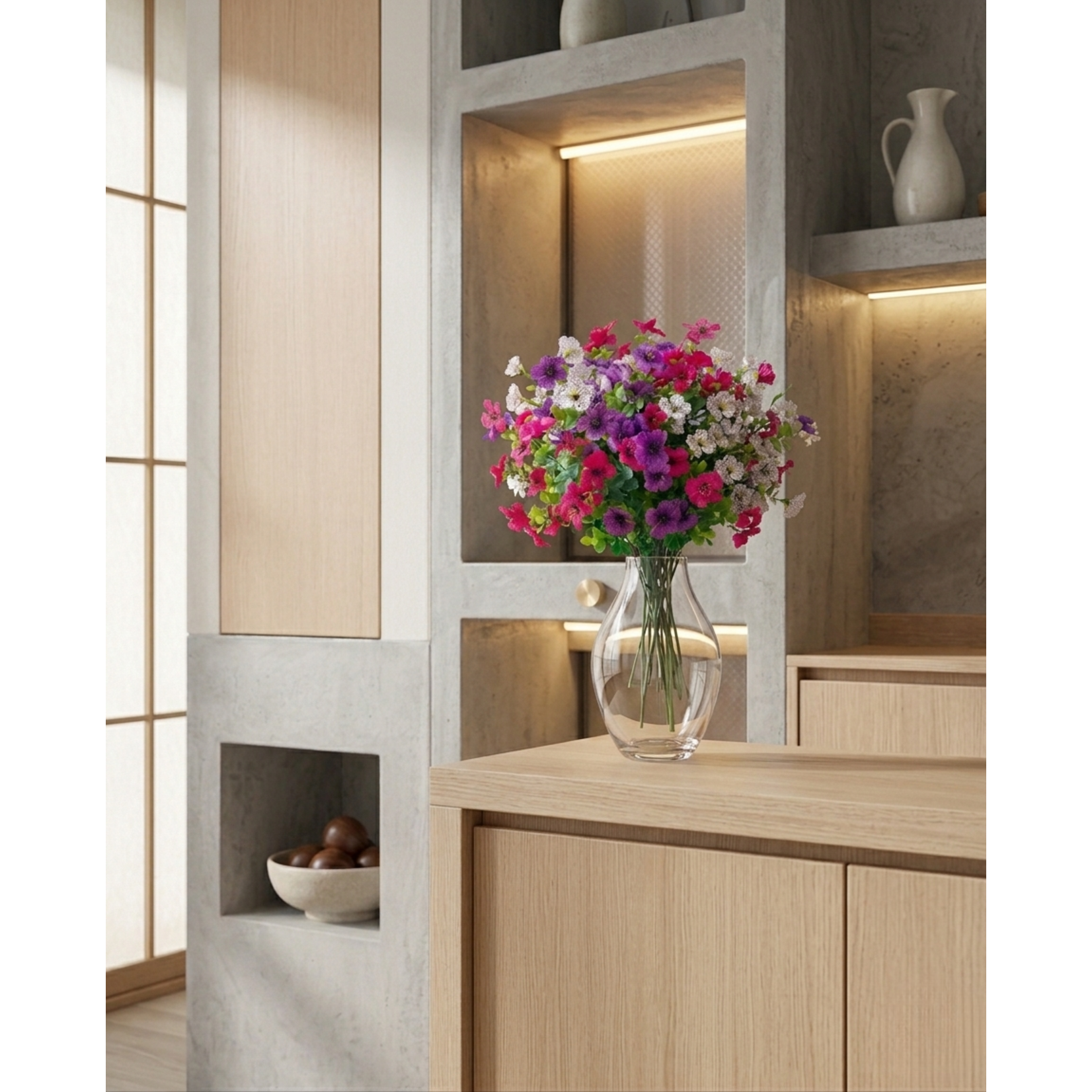 Bobbel Home Bobbel Home - Kunstbloemen Set van 6 - Kleurrijke Mix - UV Bestendig voor Balkon en Tuin