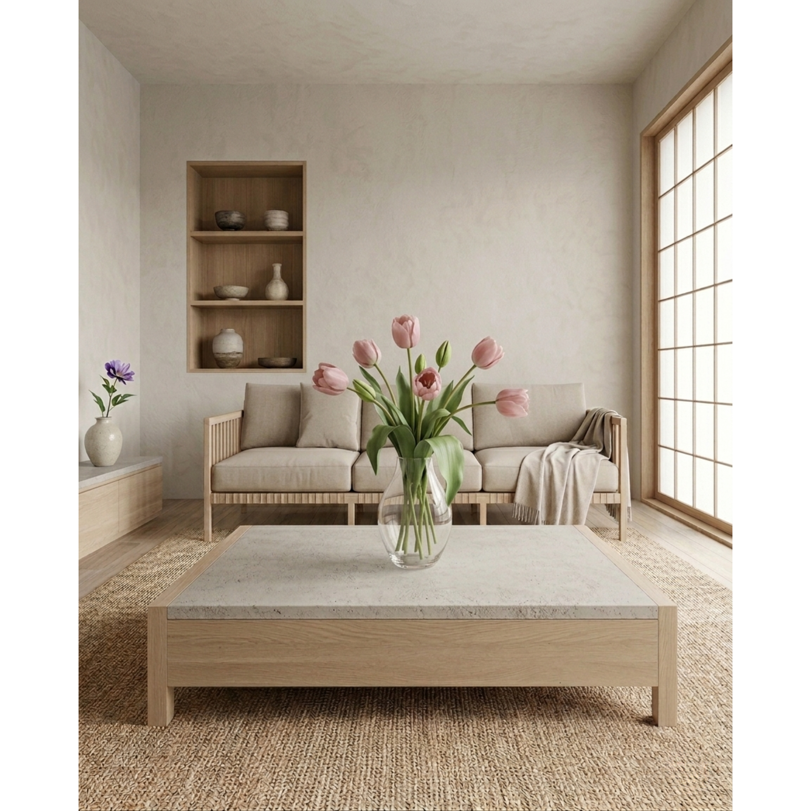Bobbel Home Bobbel Home - Artificial Tulips Pink - Realistic Flower Bouquet - Modern Home Decor