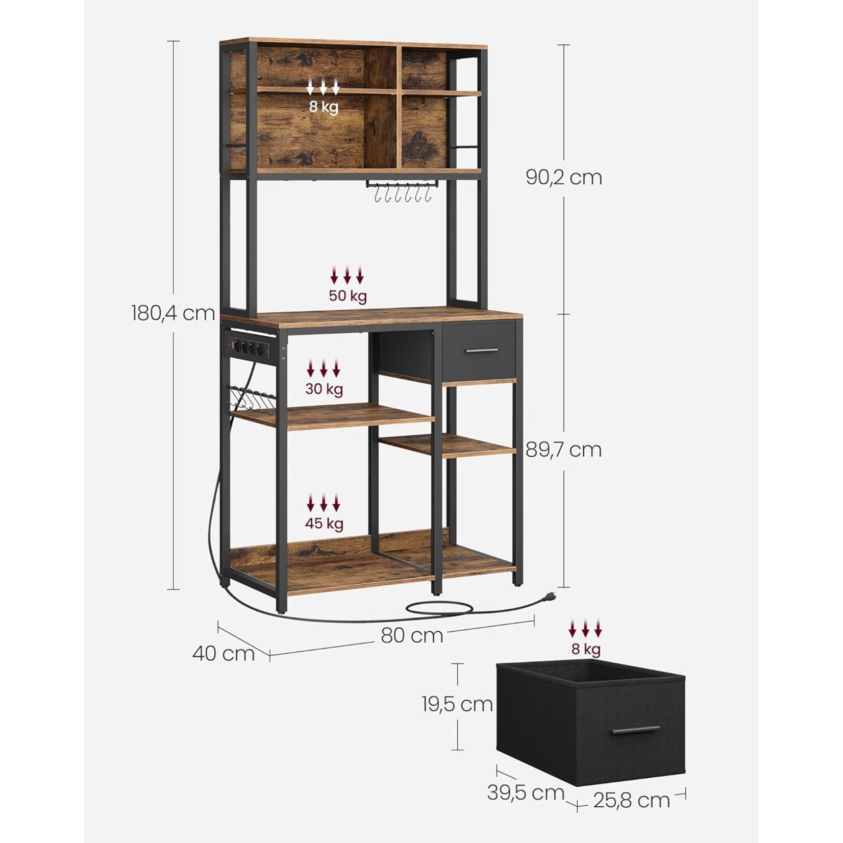 Bobbel Home koffie meubel vintage bruin- koffiecorner meubel - koffiebar - koffiehoek - koffiehoekje inrichting - koffie corner organizer