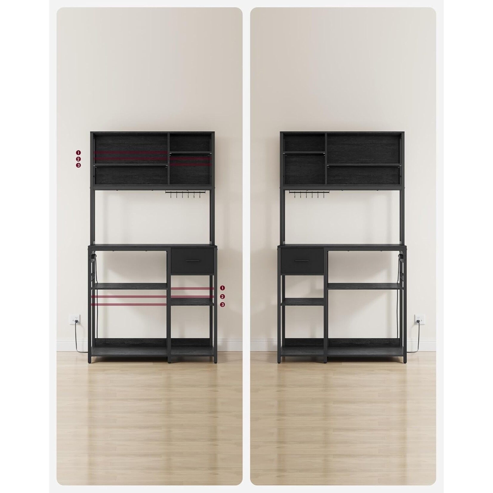 Bobbel Home coffee cabinet Black - coffee corner cabinet - coffee bar - coffee corner - coffee corner design - coffee corner organiser