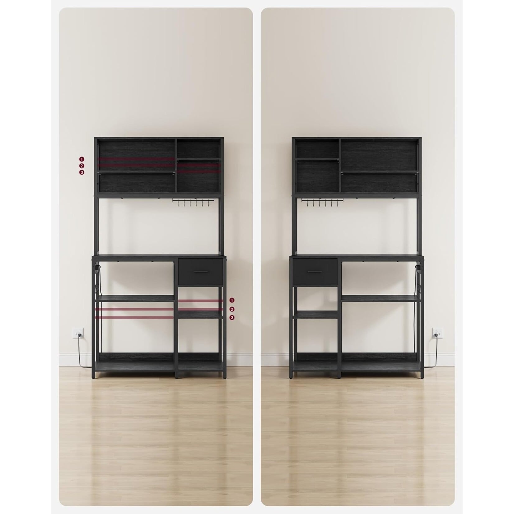 Bobbel Home koffie meubel Zwart - koffiecorner meubel - koffiebar - koffiehoek - koffiehoekje inrichting - koffie corner organizer