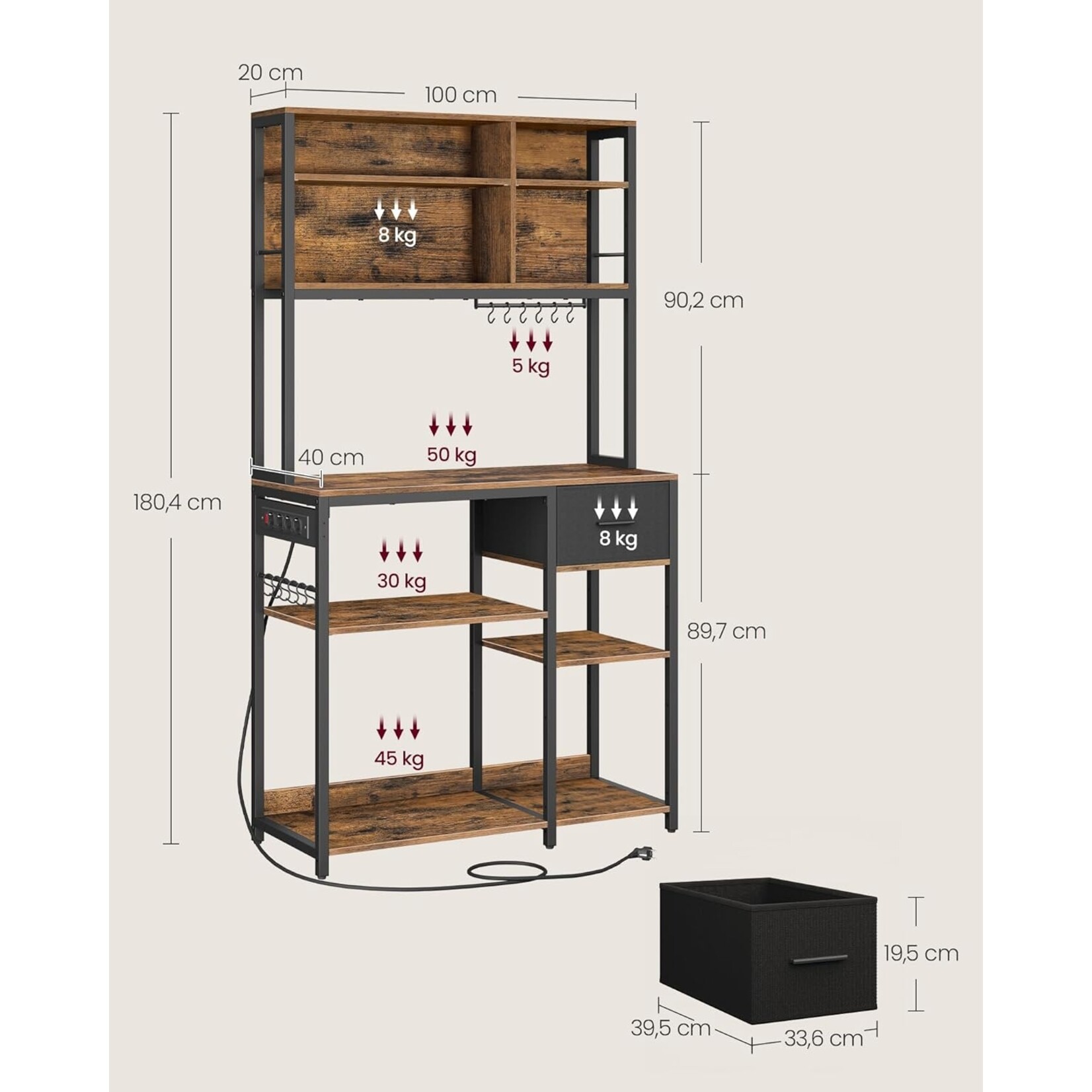 Bobbel Home coffee cabinet vintage brown - coffee corner cabinet - coffee bar - coffee corner - coffee corner design - coffee corner organiser