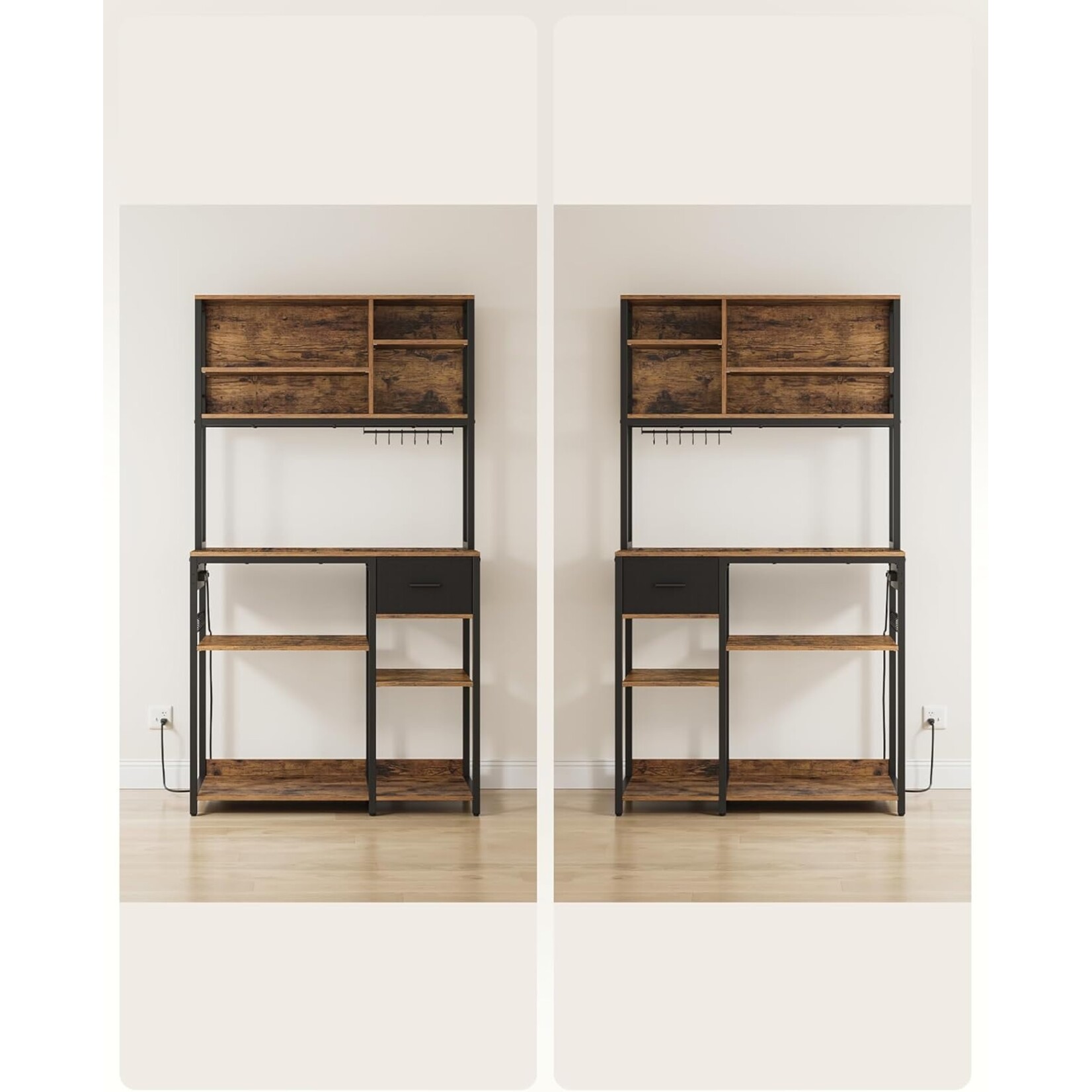 Bobbel Home coffee cabinet vintage brown - coffee corner cabinet - coffee bar - coffee corner - coffee corner design - coffee corner organiser