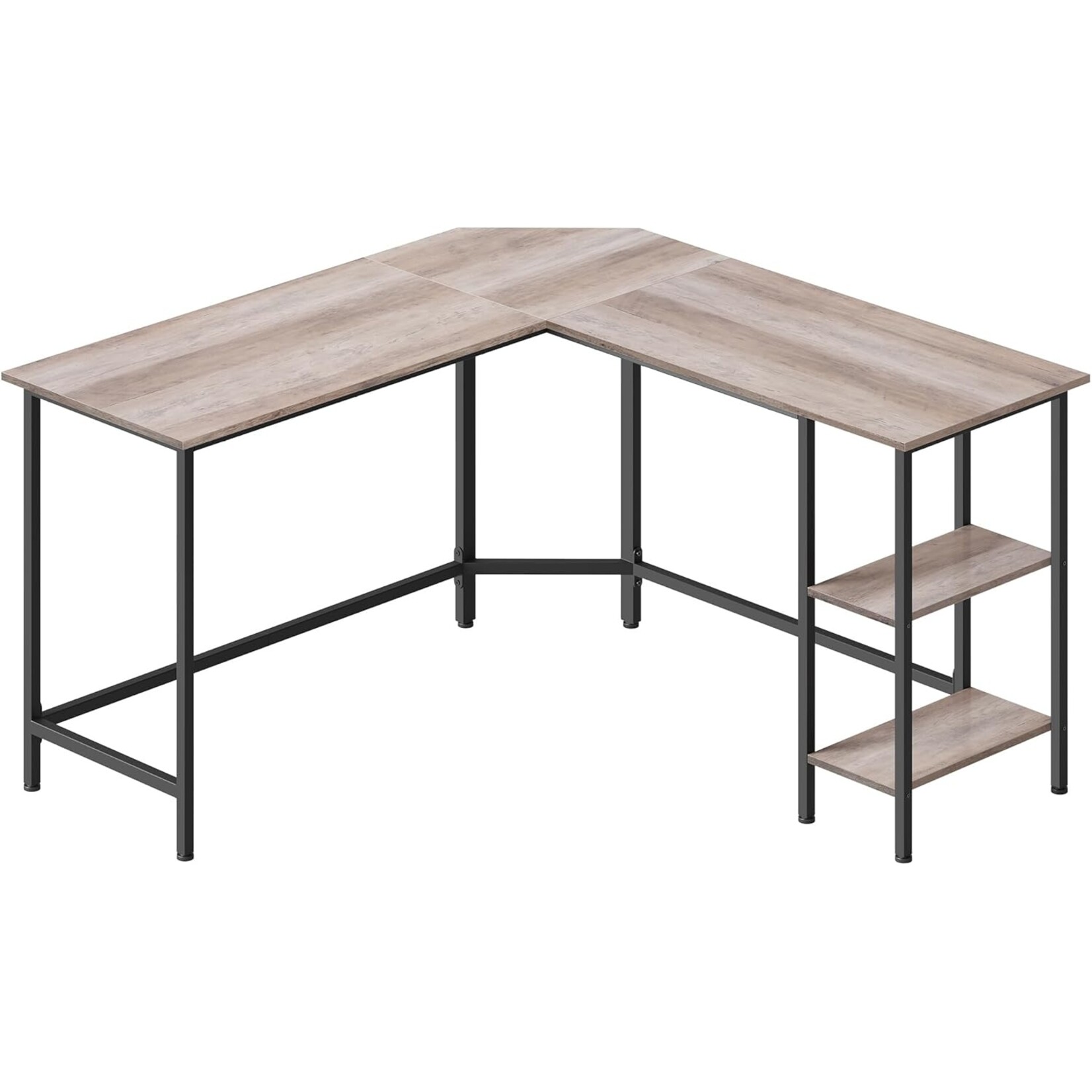 Bobbel Home Hoekbureau – L Vorm Bureau – 138x138 cm – Computerbureau – Grijs Zwart