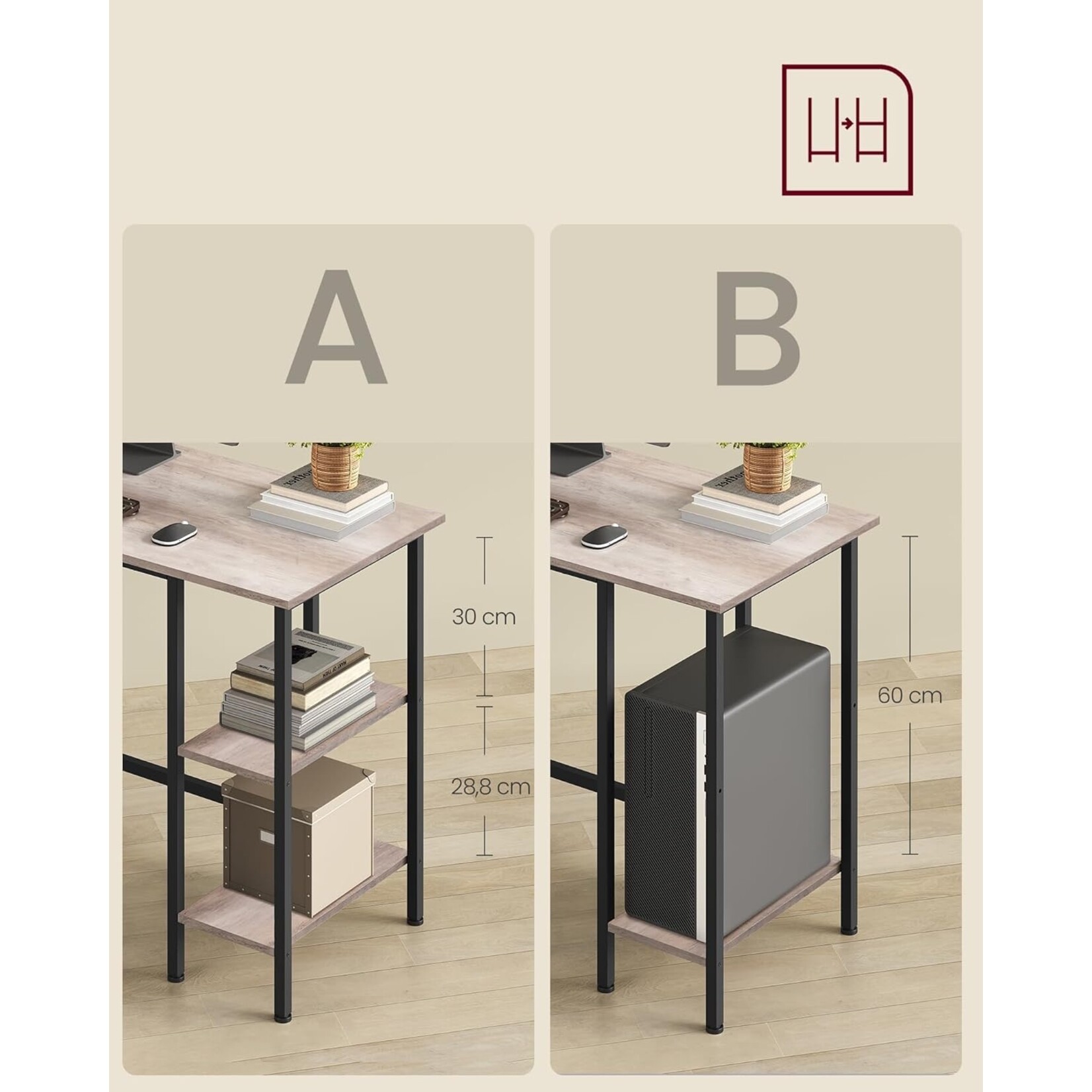 Bobbel Home Hoekbureau – L Vorm Bureau – 138x138 cm – Computerbureau – Grijs Zwart