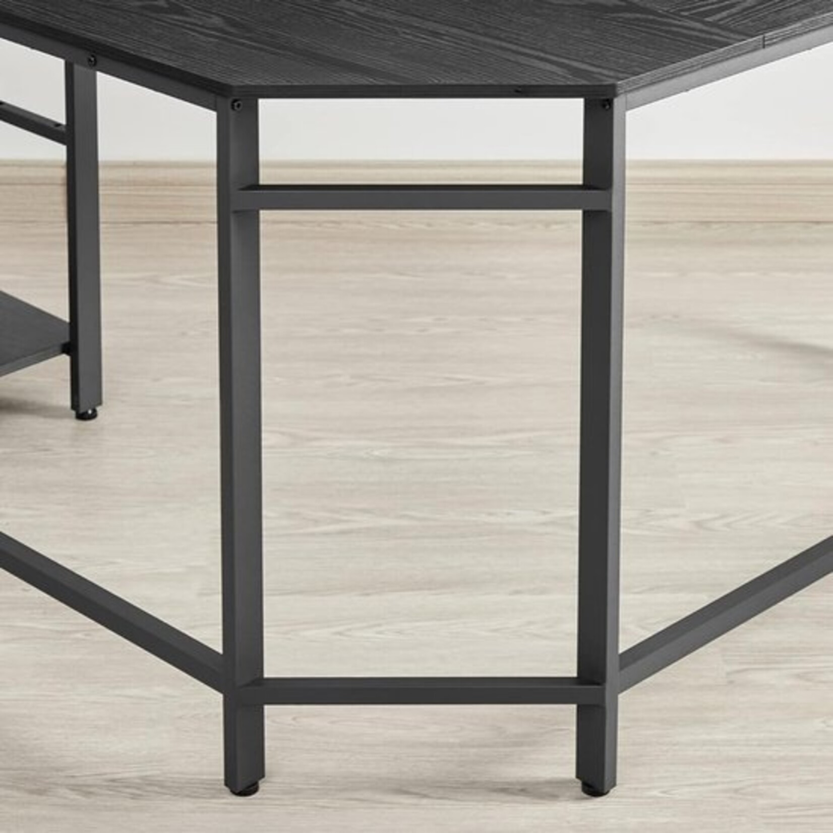 Bobbel Home Corner Desk – L-shaped Desk – 138x138 cm – Computer Desk – Black